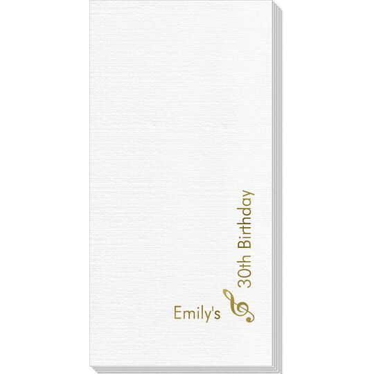 Corner Text with Treble Clef Design Deville Guest Towels